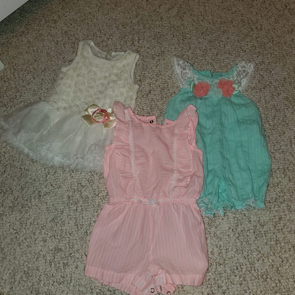 Beautiful 9 month old rompers and dress
